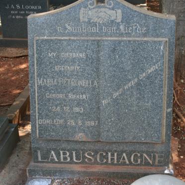 LABUSCHAGNE Maria Petronella nee RIEKERT 1913-1987