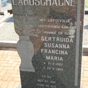 LABUSCHAGNE Gertruida Susanna Francina Maria 1922-1989