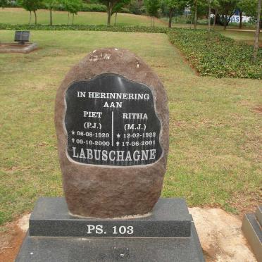 LABUSCHAGNE P.J. 1920-2000 &amp; M.J. 1923-2001