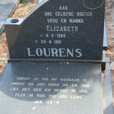 LOURENS Elizabeth 1966-1991