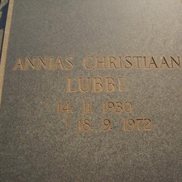 LUBBE Annias Christiaan 1930-1972
