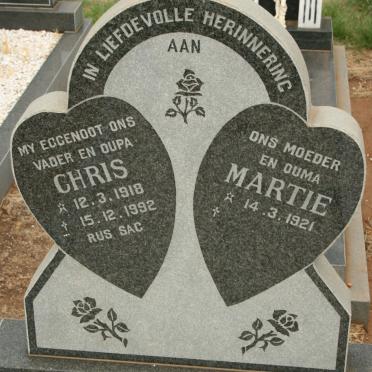 LUBBE Chris 1918-1992 &amp; Martie 1921-