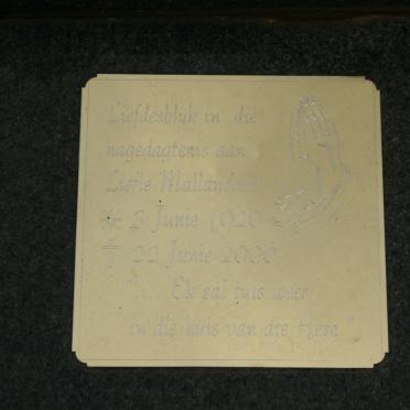 MALLANDAIN Liefie 1920-2000