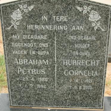 MARAIS Abraham Petrus 1920-1992 &amp; Hubrecht Cornelia 1921-2003