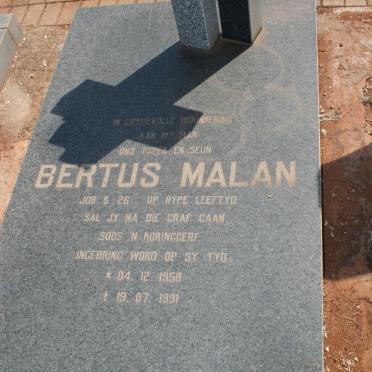MALAN Bertus 1958-1991