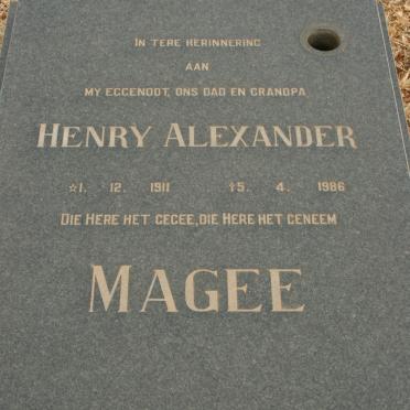 MAGEE Henry Alexander 1911-1986