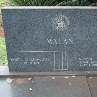 MALAN Daniël Gerhardus -1970 &amp; Susanna J.M. JOOSTE -1988