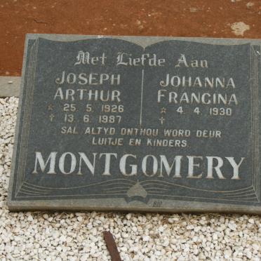 MONTGOMERY Joseph Arthur 1926-1987 &amp; Johanna Francina 1930-