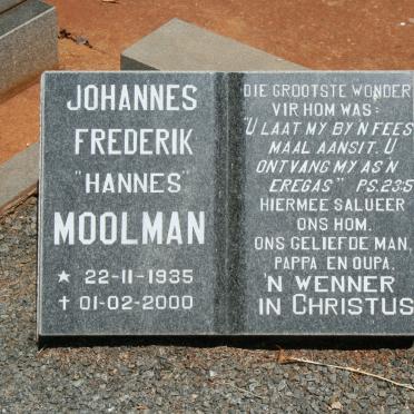 MOOLMAN Johannes Frederik 1935-2000