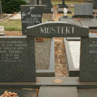 MOSTERT John Thomas 1914-1981 &amp; Johanna Catherina 1922-2006