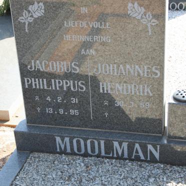 MOOLMAN Jacobus Philippus 1931-1995 :: MOOLMAN Johnnes Hendrik 1959-