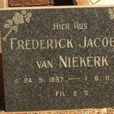 NIEKERK Frederick Jacobus, van 1897-1972