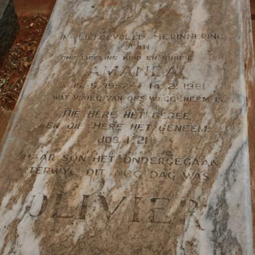 OLIVIER Amanda 1957-1981