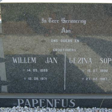 PAPENFUS Willem Jan 1889-1971 &amp; Gezina Sophia 1892-1987