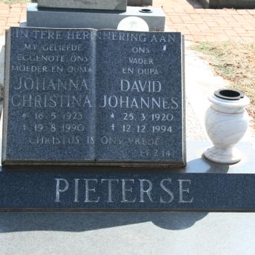 PIETERSE David Johannes 1920-1994 &amp; Johanna Christina 1923-1990