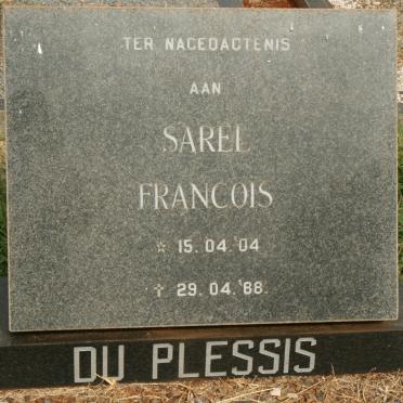 PLESSIS Sarel Francois, du 1904-1988