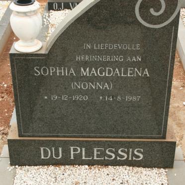 PLESSIS Sophia Magdalena, du 1920-1987