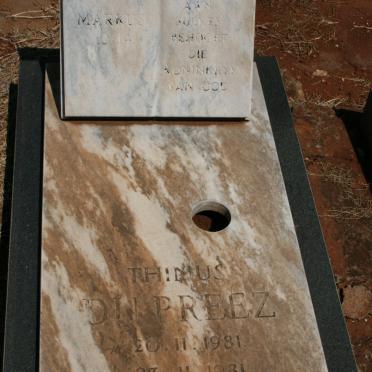 PREEZ Thinus, du 1981-1981