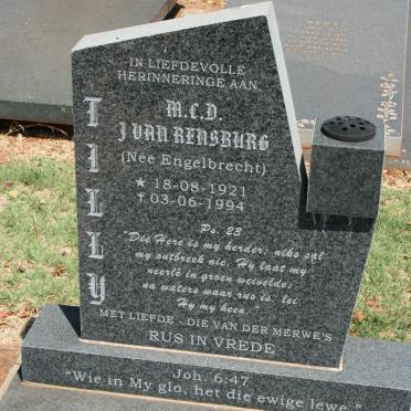 RENSBURG M.C.D., J. van nee ENGELBRECHT 1921-1994