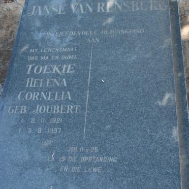 RENSBURG Helena Cornelia, Janse van nee JOUBERT 1921-1997