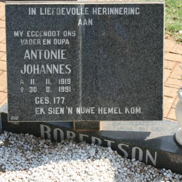 ROBERTSON Antonie Johannes 1919-1991