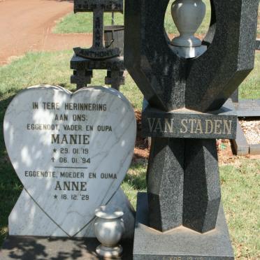 STADEN Manie, van 1919-1924 &amp; Anne 1929-