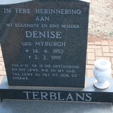 TERBLANS Denise nee MYBURGH 1953-1991