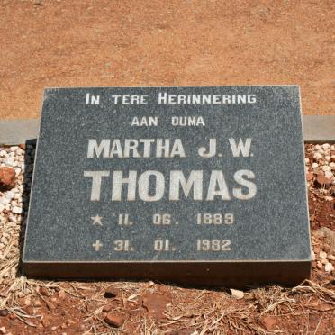 THOMAS Martha J.W. 1889-1982