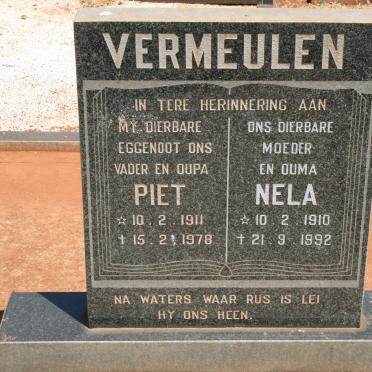 VERMEULEN Piet 1911-1978 &amp; Nela 1910-1992