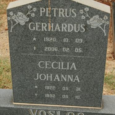 VOSLOO Petrus Gerhardus 1920-2006 &amp; Cecilia Johanna 1922-1992