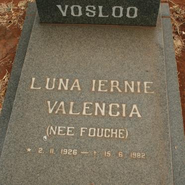 VOSLOO Luna Iernie Valencia nee FOUCHE 1926-1982