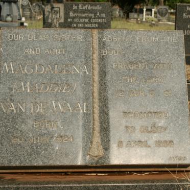 WAAL Magdalena, van de 1924-1989