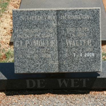 WET Walter, de 1918-2000 &amp; G.L.P. 1922-1996