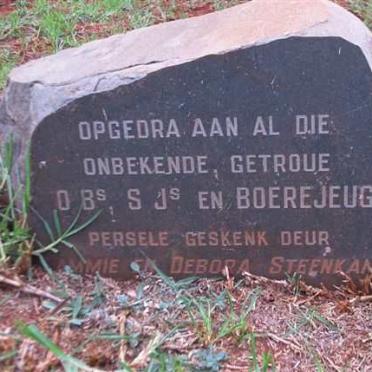 2. Memorial to all Unknown Faithful O.B's, S.J's and Boer Youth