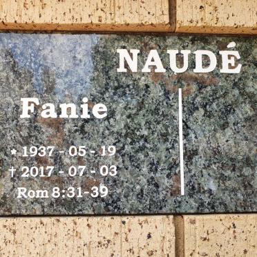 NAUDE Fanie 1937-2017