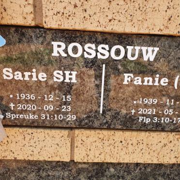 ROSSOUW S.F. 1939-2021 &amp; S.H. 1936-2020