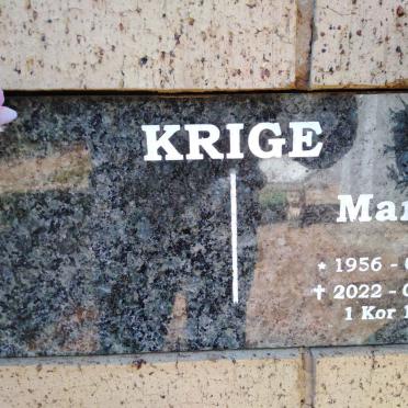 KRIGE Marie 1956-2022
