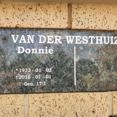 WESTHUIZEN Donnie, van der 1932-2016