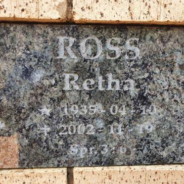 ROSS Retha 1935-2002