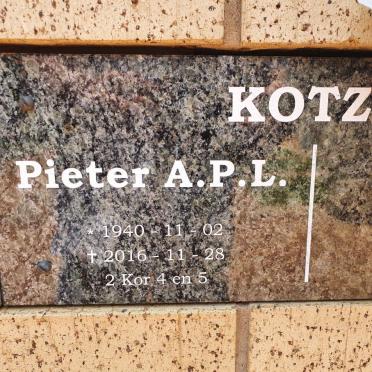 KOTZE Pieter A.P.L. 1940-2016