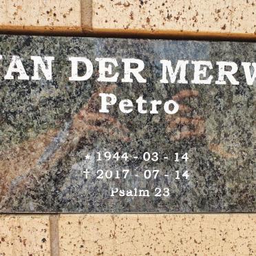 MERWE Petro, van der 1944-2017