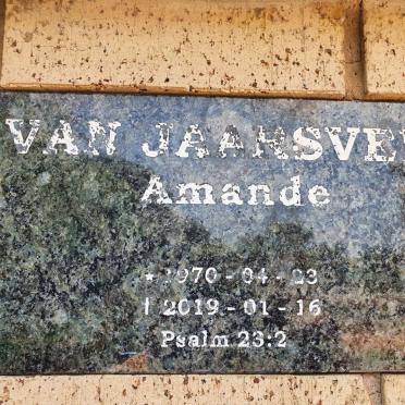 JAARSVELD Amande, van 1970-2019