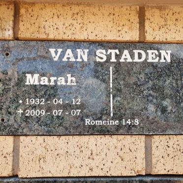 STADEN Marah, van 1932-2009