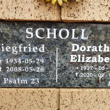 SCHOLL Siegfried 1934-2008 &amp; Dorathea Elizabeth 1927-2020