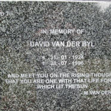 BIJL David, van der 1924-1996