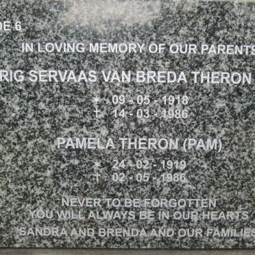 THERON Servaas Van Breda 1918-1986 &amp; Pamela 1919-1986