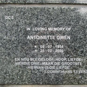 OWEN Antoinette 1954-2009