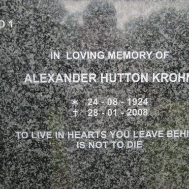 KROHN Alexander Hutton 1924-2008