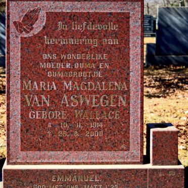 ASWEGEN Maria Magdalena, van nee WALLACE 1914-2000