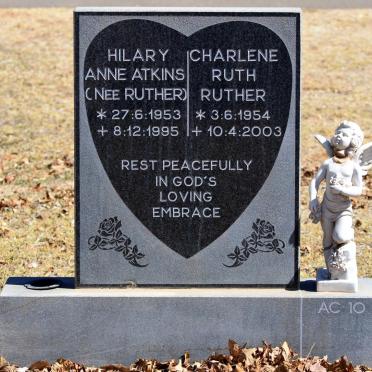 ATKINS Hilary Anne nee RUTHER 1953-1995 :: RUTHER Charlene Ruth 1954-2003